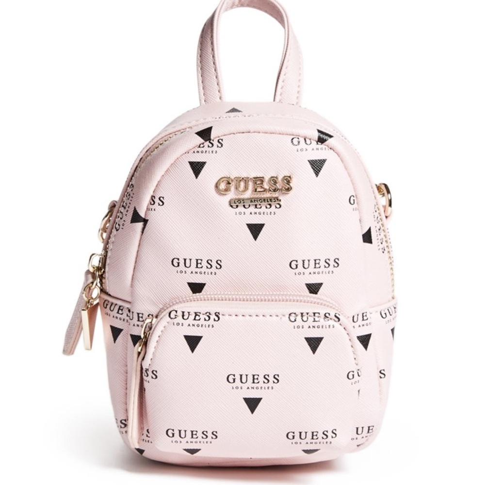 GUESS Light Pink Mini Logo Backpack Cross body Bag